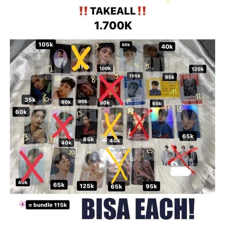 Official Photocard PC Winwin Lucas NCT/ SUPER M/ WAY V