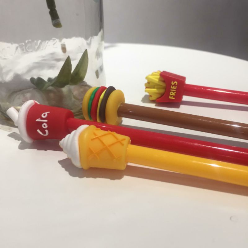 

Pulpen gel pen pena bentuk makana burger cola junk food unik