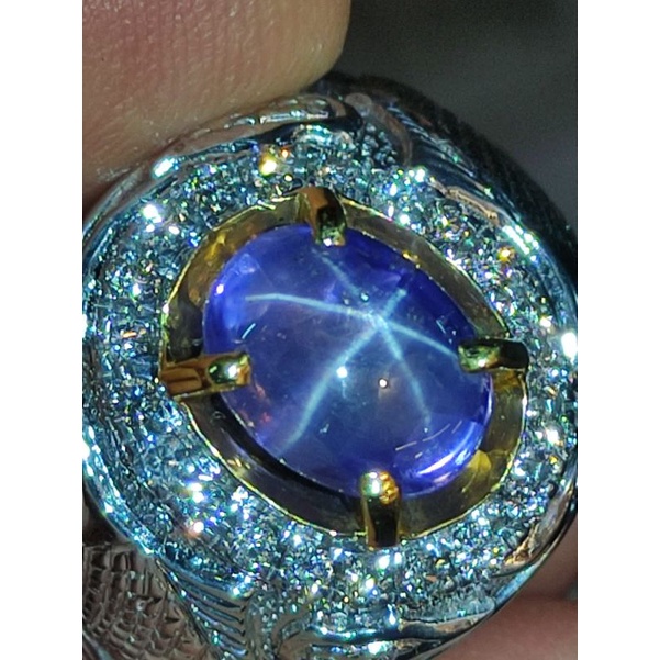 sapphire star srilanka ring emas berlian 7crt up mewah