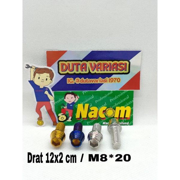 NACOM DV BAUT KERUCUT DRAT 12*2 CM  (M8*20)