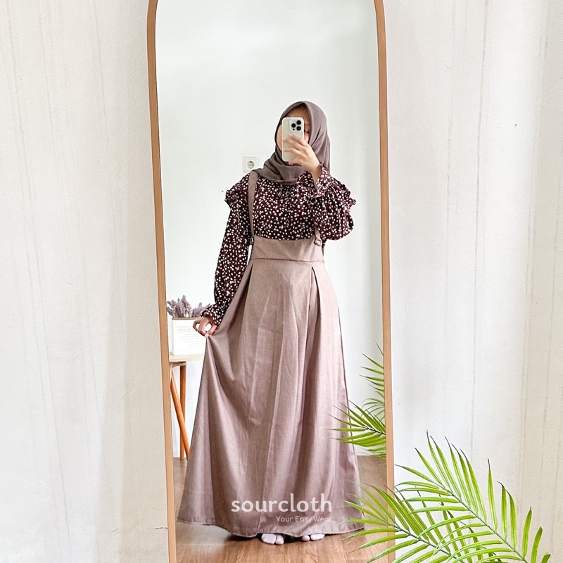 ARUMI SET - Set Overall dan Blouse Korean Dress Syari Gamis