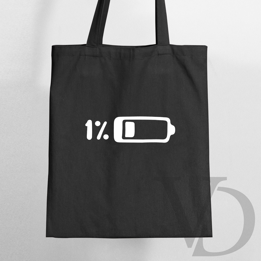 tote bag kanvas hitam / tote bag quotes edisi 1