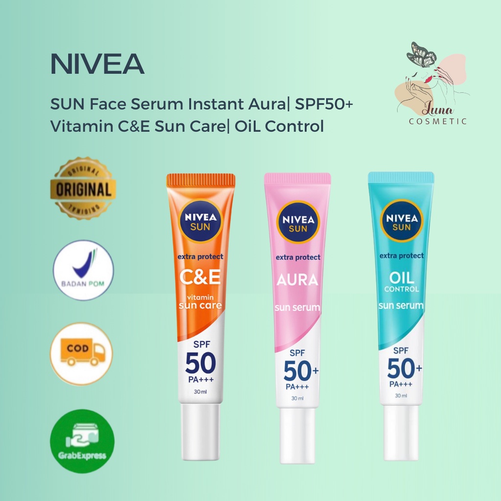 Nivea Sun Face Serum SPF50+ Vitamin C&amp;E Sun Care / Sun Face Protection Serum Spf 50+ Pa +++ - Oil Control 30 ml Nivea Sunscreen