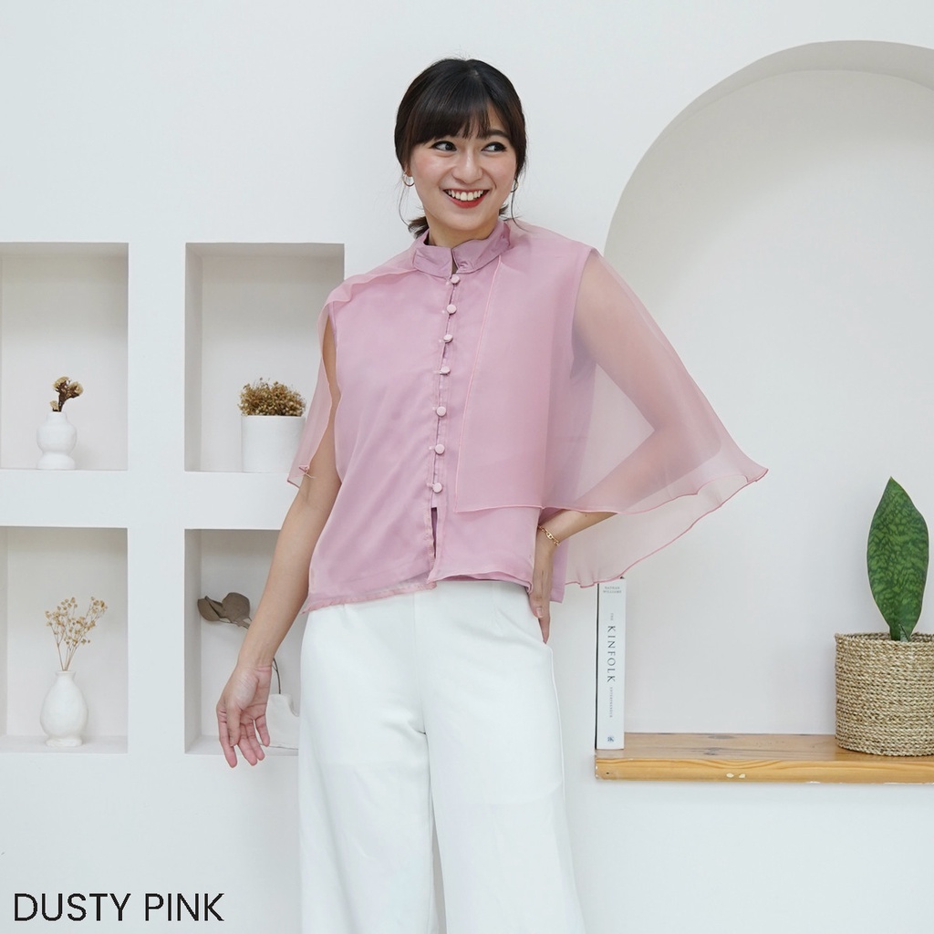 Cap Organza Cenyuvei Atasan Blouse Top Wanita