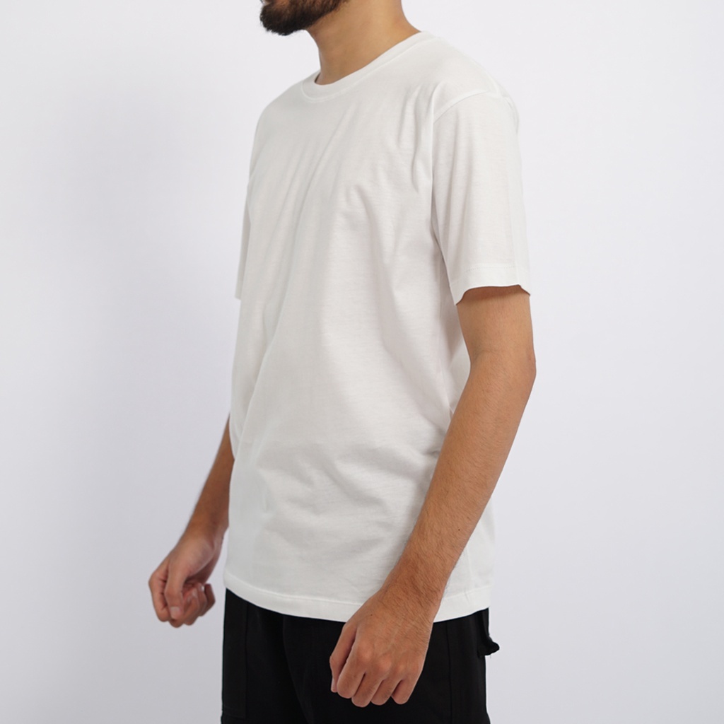 PLAIN Basic T-Shirt - True White (Kaos Polos Reguler Cotton 30s)