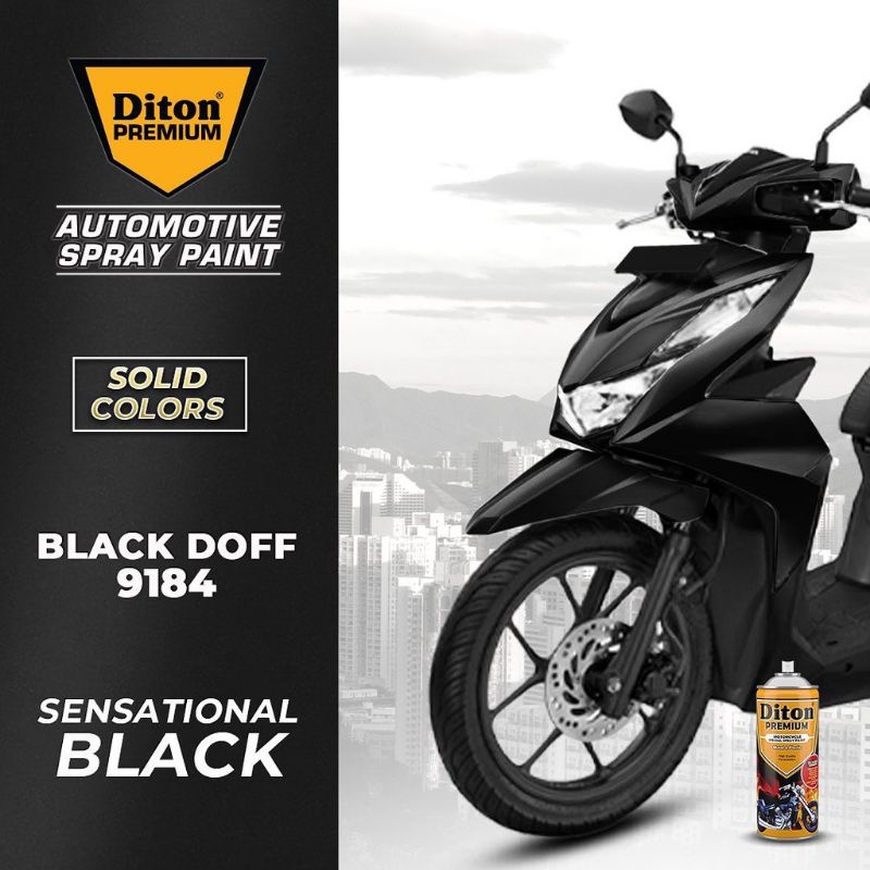 Pilok Pylok Cat DITON Premium 400cc Hitam Doff / Black Doff (9184)Tahan Bensin.Cepat Kering