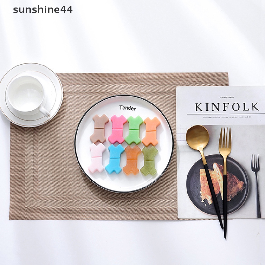 Sunshine 8lubang Bentuk Tulang Silikon Cetakan Fudge Coklat Dekorasi Kue Alat Baking.