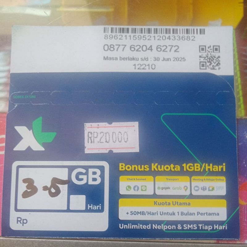 Kartu kuota xl 3.2Gb Xtra Combo Flex