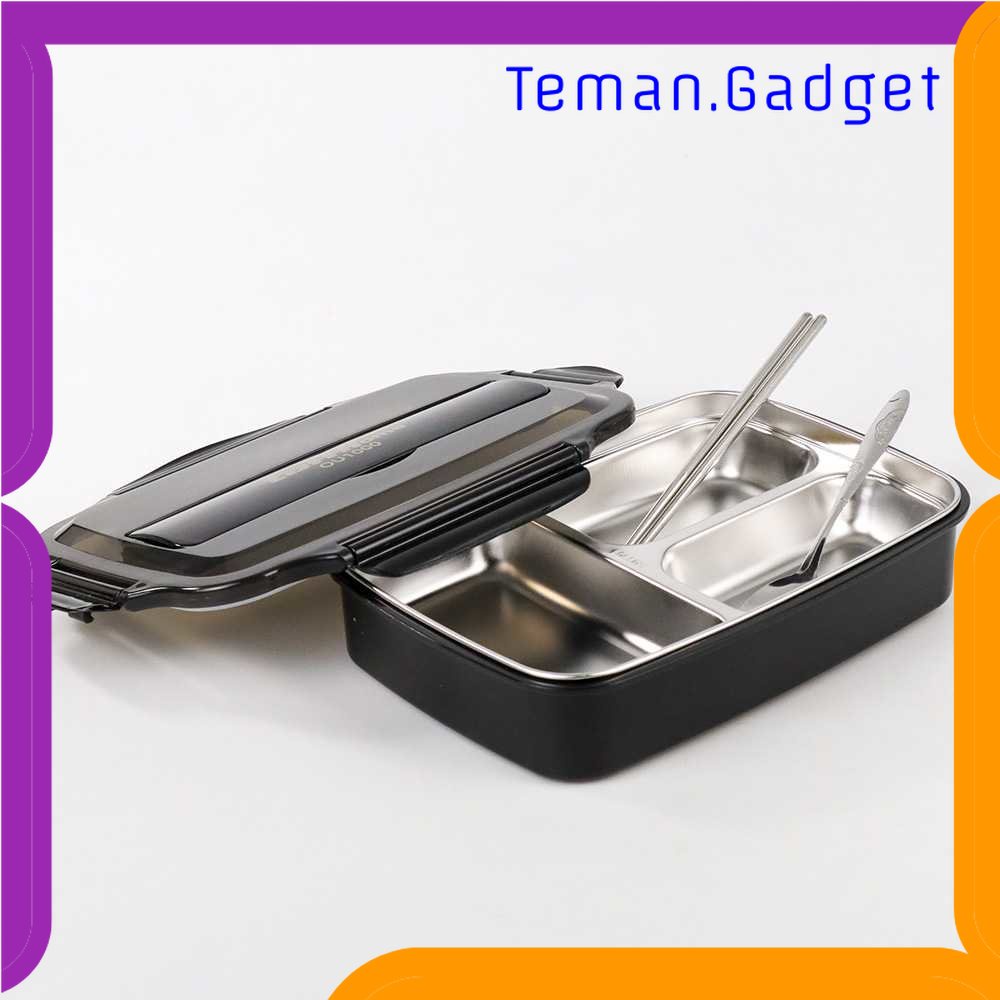 TG - DPR TaffHOME Kotak Makan Bento Box 3 Grid 1000ml with Spoon &amp; Chopstick - OU1000