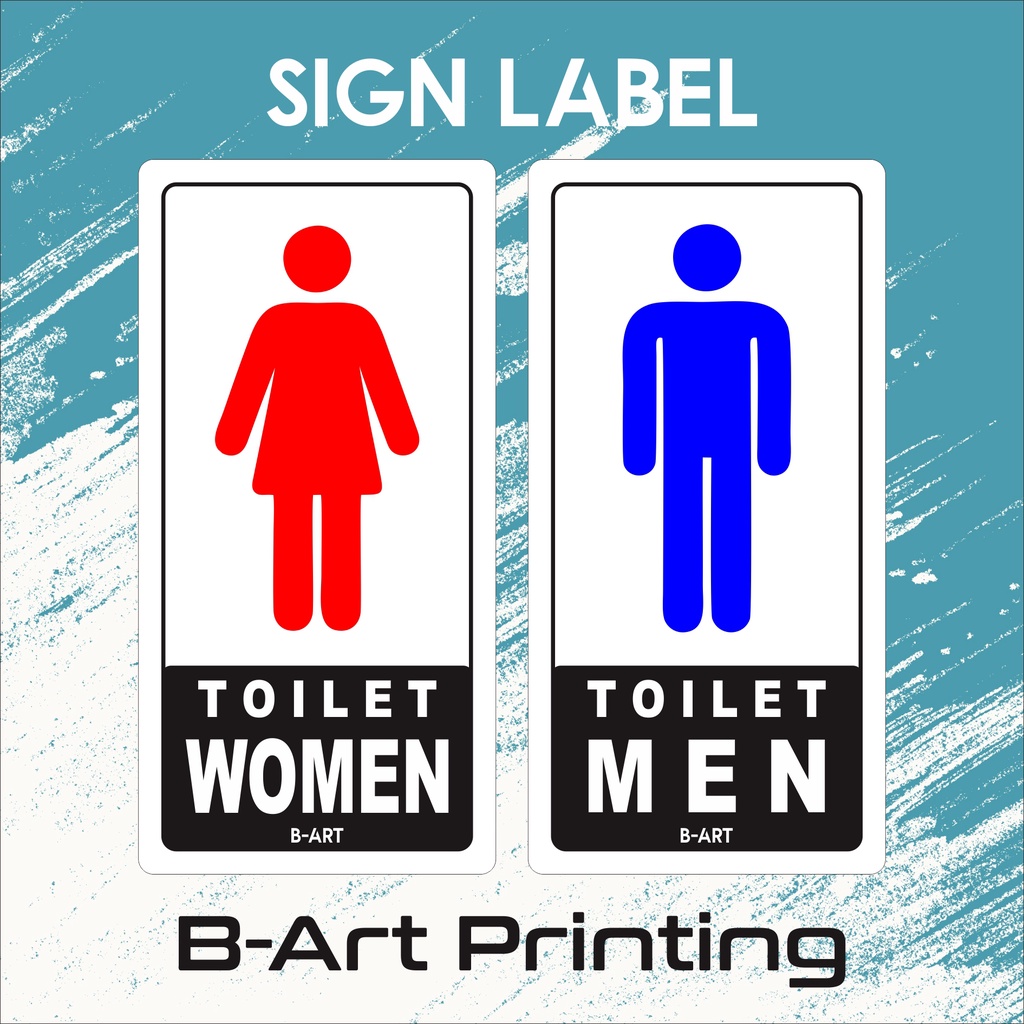 Labe Sign Akrilik Toilet Gabung / Logo Toilet Sign Board Acrylic 9 x 18 cm