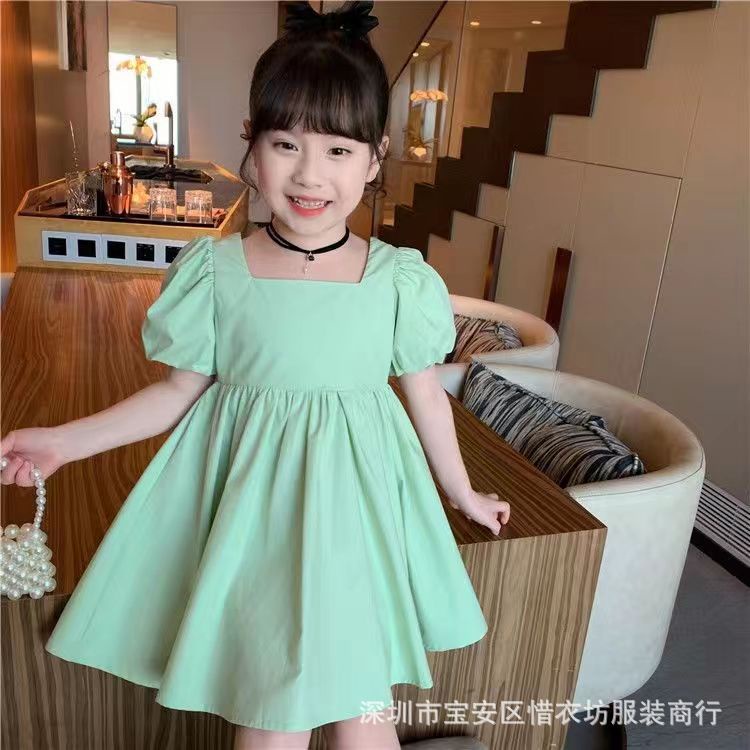 DRESS GAUN ANAK MOTIF POLOS PITA RAMBUT IMPORT BAHAN TEBAL