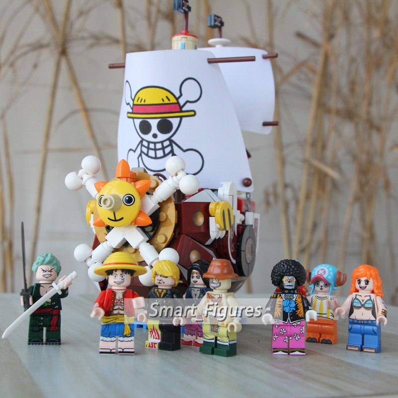 Blok Bangunan 4jenis Dawanli Sunshine Kapal Bajak Laut Luffy Polar Diver Kapal Kreatif Model Mainan Hadiah One Piece