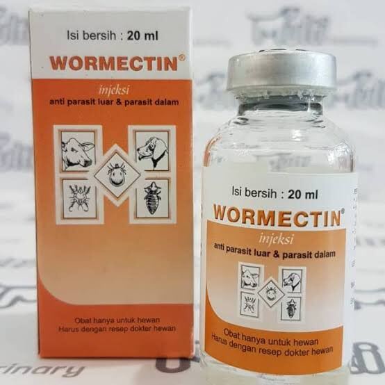 wormectin 20ml injeksi + spuit 1ml obat gatal scabies cacing gudik kutu jamur kucing kelinci anjing 