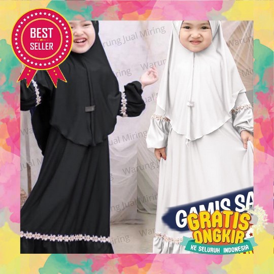 Baju Gamis Anak Perempuan Umur 7 8 9 10 11 12 Tahun Felisha Dress Kids Bahan Shakila Premium Mix Til