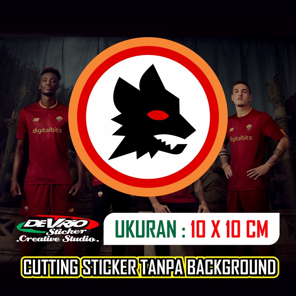 Stiker Club Bola AS ROMA Sesuai Kaos Jersey Cutting Sticker Custom Timbul Motor Mobil Kaca Helm