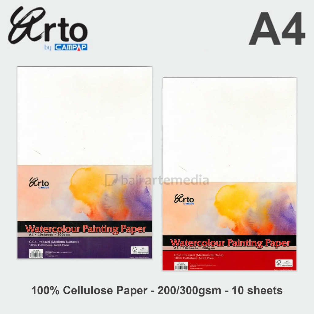 

Arto A4 Water Colour Cellulose Paper 200/300gsm