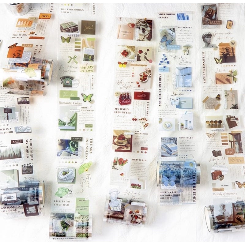 

washi tape selotip transparan vintage 60 mm