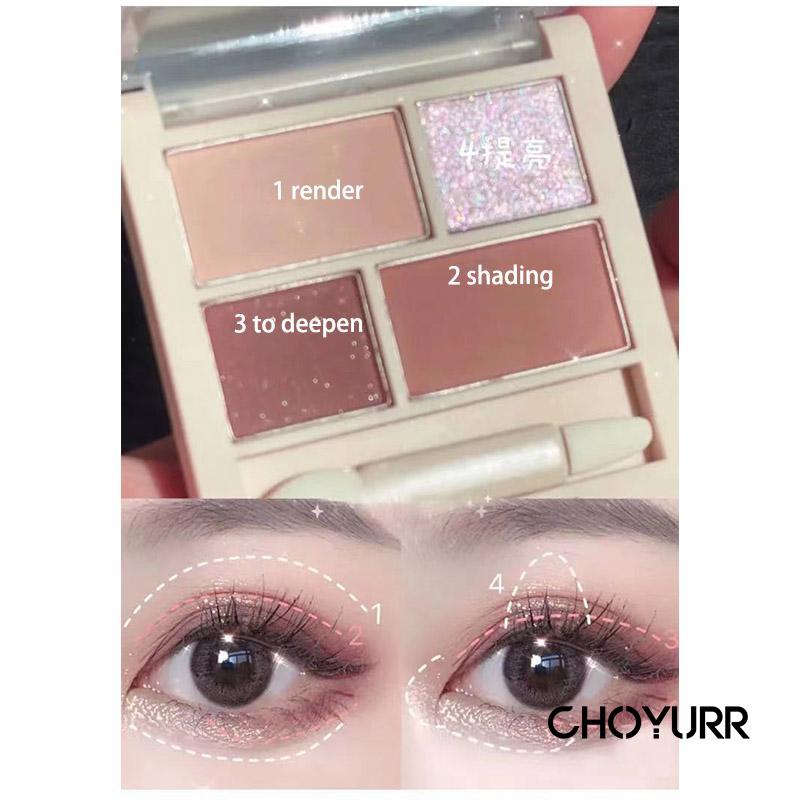 【COD】4 in 1 JADED MULTI EYE PALETTE EYESHADOW MATTE SHINE-CH