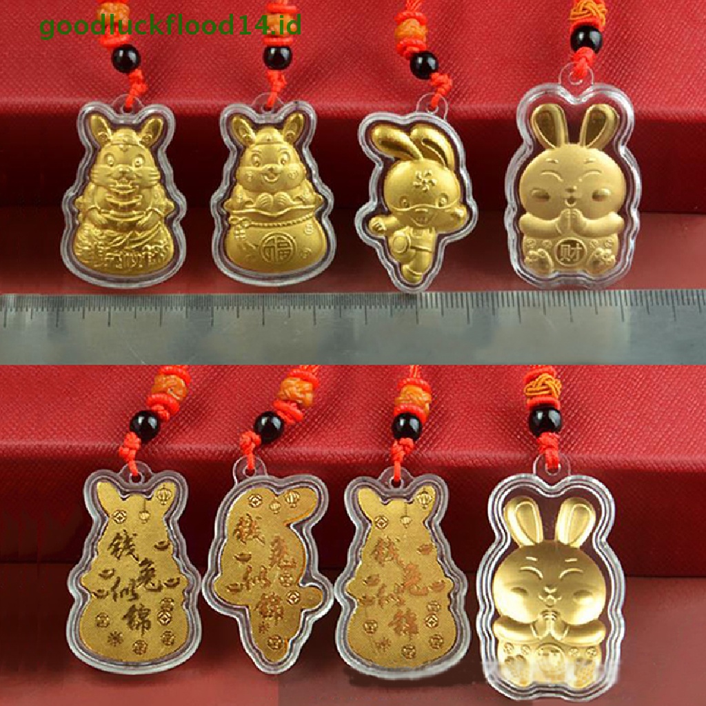 [GOOGFOUR] 2023hadiah Ornamen Kalung Liontin Peringatan Kelinci China New Year Of The Rabbit [TOP]