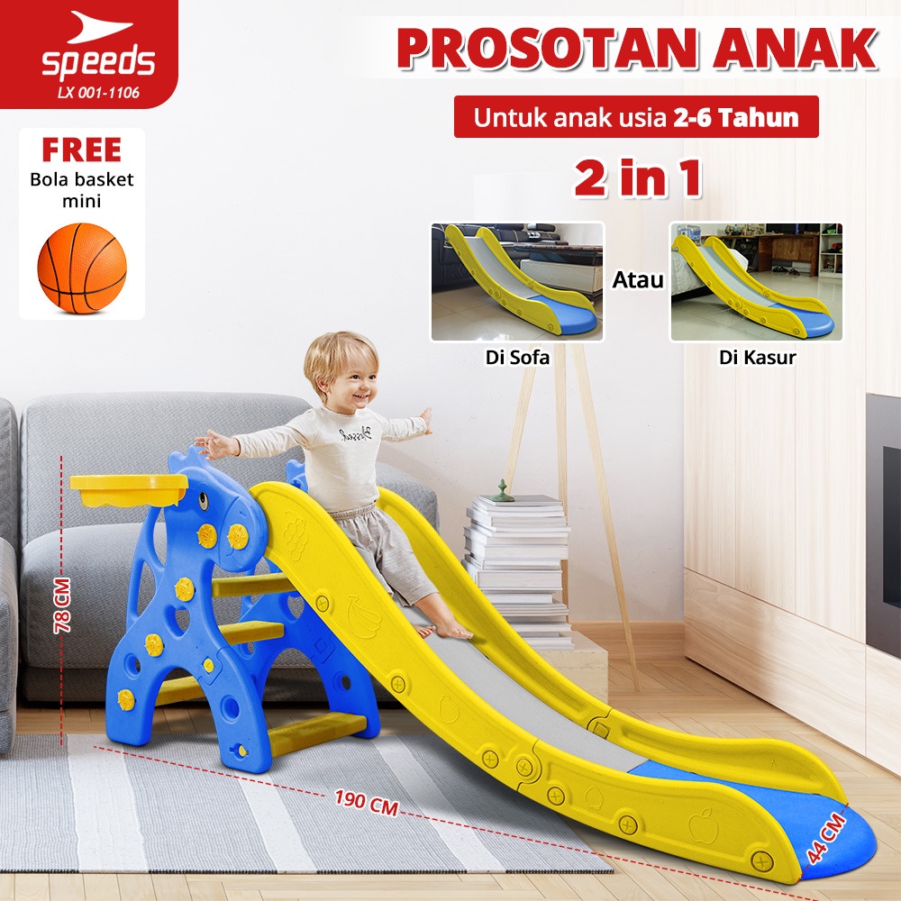 Perosotan Anak - Speeds Molion Giraffe Slide With Basket Ball | Seluncuran Anak Perosotan | M-1106