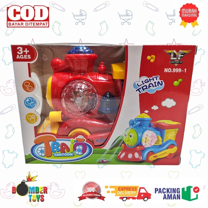 MAINAN ANAK KERETA LAMPU LIGHT TRAIN CARTOON 3D MUSIK DISKO KRETA SNI