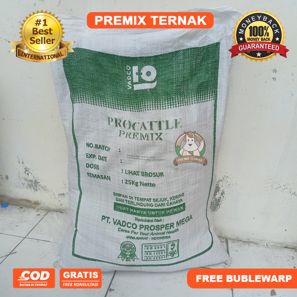 PROCATTLE PREMIX 1 KG VADCO - PRO CATTLE Premix VADCO Vitamin Mineral Sapi Potong Perah Kambing