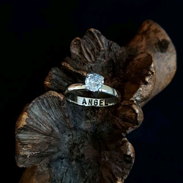 Cincin wanita custom ukir nama perak 925 motif mata satu