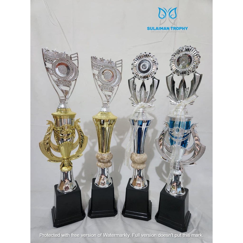 Jual Piala Trophy Murah Seri 1 Platinum Silver Satuan Dengan Tulisan