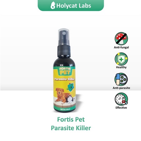 FORTIS PER PARASIT KILLER Obat Jamur Scabies Demodex Kudis Koreng Gatal pada Kucing Anjing 60 ML