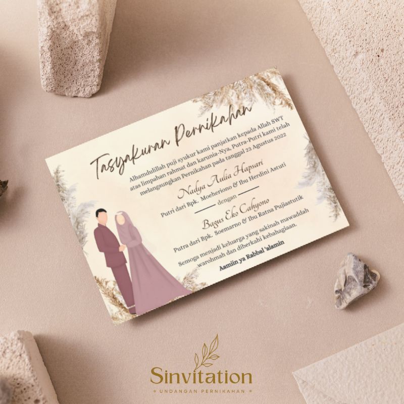 Cetak Kartu/Stiker Tasyakuran Pernikahan, Tasyakuran Menjelang Pernikahan, Sinvitation B04