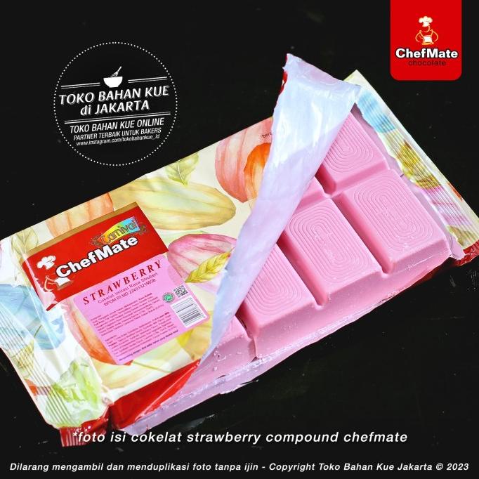 

Chefmate Coklat Stroberi 100gr Cokelat Compound Batang Strawberry