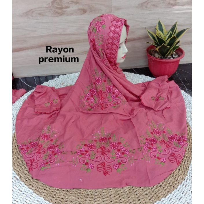 mukena terusan rayon premium