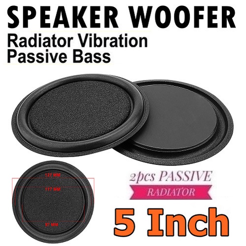2 Pcs Bass Radiator Passive Speaker 5 inch Woofer Vibration Membrane Karet Rubber 127mm Penambah Pen