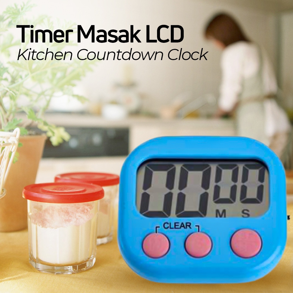 Timer Masak Dapur LCD Kitchen Countdown Clock Switch On Off JS-118