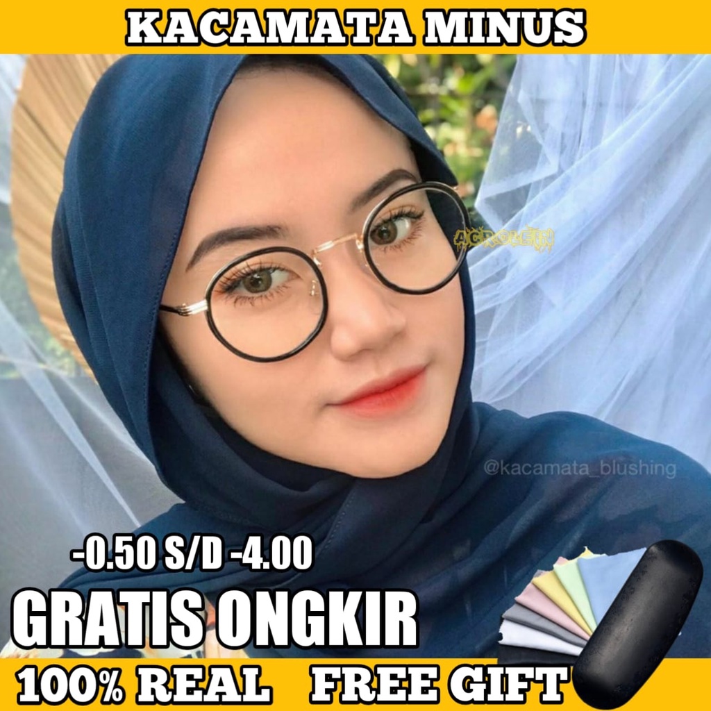 KACAMATA MINUS/KACAMATA RABUN JAUH/KACAMATA MINUS OPTIK ASLI UKURAN -0.50 S/D -4.00 WANITA/PRIA UNISEX FREE BOX DAN LAP