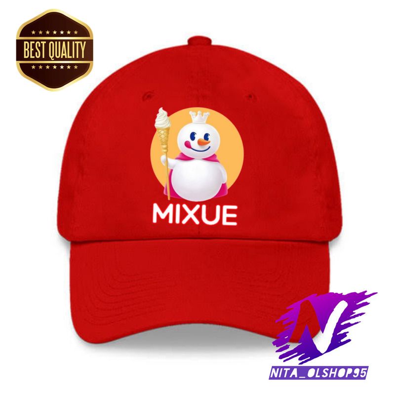 topi baseball anak eskrim mixue karakter