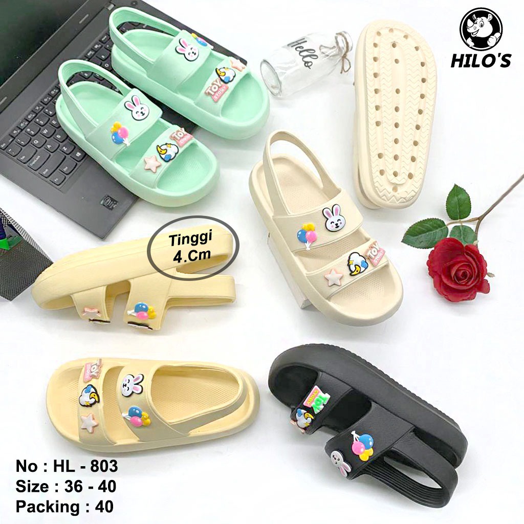 Sandal Wedges Lalisa Sandal Selop Wanita Korean Style Model Tali Belakang Terbaru