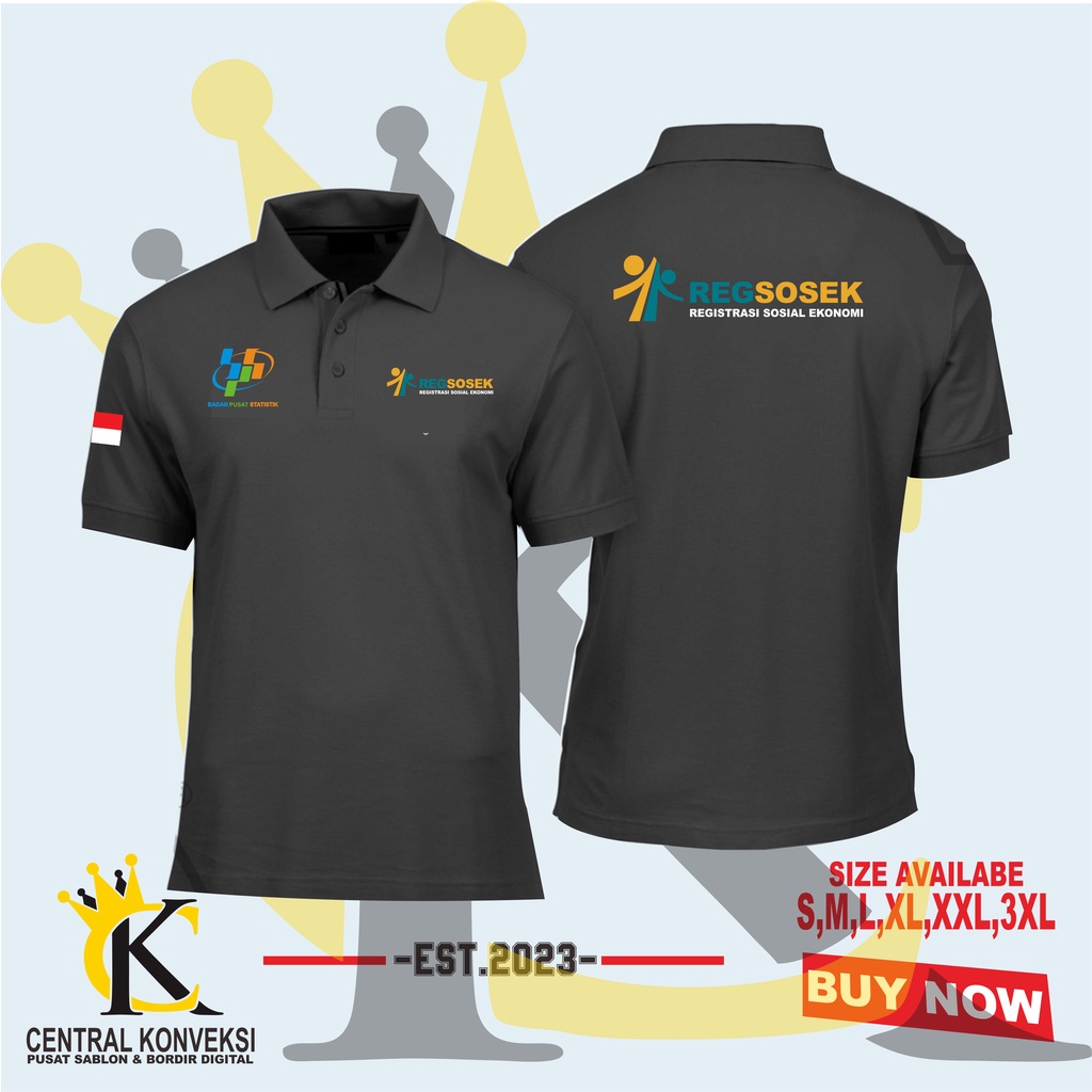 POLOSHIRT KAOS KERAH REGSOSEK / POLO SHIRT BPS REGSOSEK / KAOS KERAH REGISTRASIS SOSIAL EKONOMI