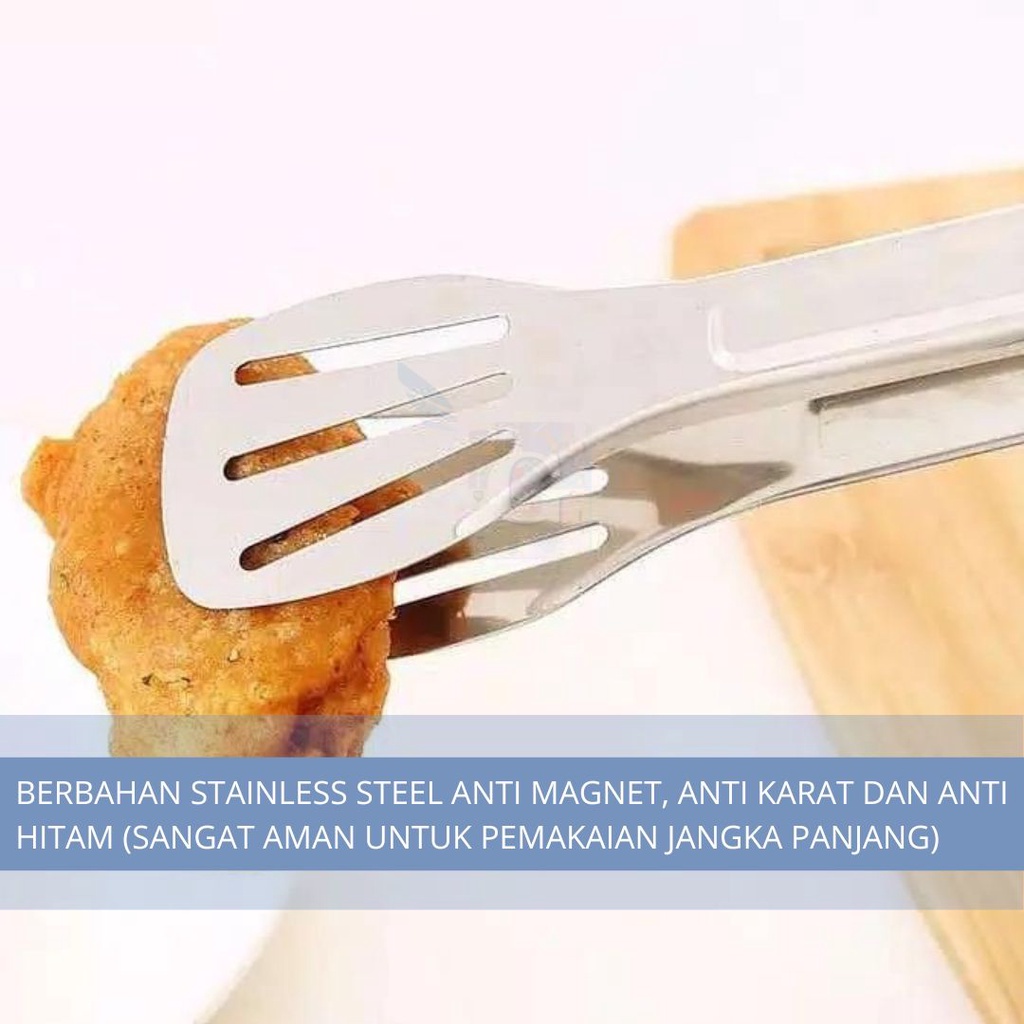 Capitan Masak / Jepitan Masak / Serving Tong DNG 100% Stainless Steel Anti Magnet Anti Karat 304