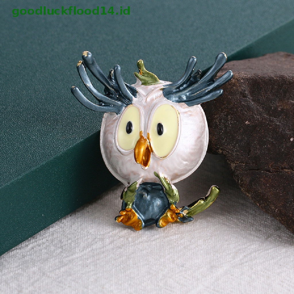 [GOOGFOUR] Enamel Owl Bros Pin Hewan Kristal Pesta Pernikahan Bros Pin Hadiah [TOP]