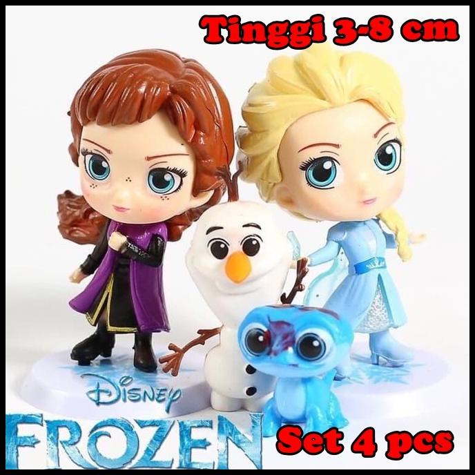 Figure Frozen 2 Chibi Elsa Anna Olaf Isi 4Pcs