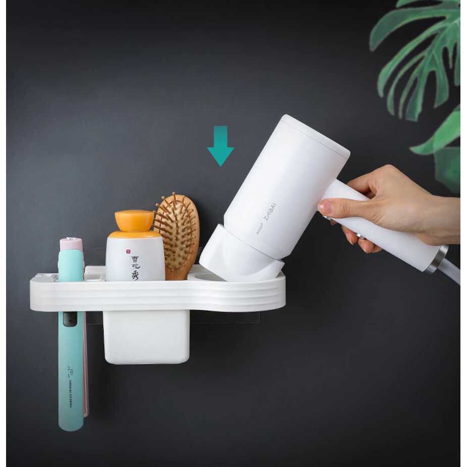 Rak Holder Tempel Multifungsi Kamar Mandi Rak Tempel Pelaratan Kamar Mandi Bathroom Organizer