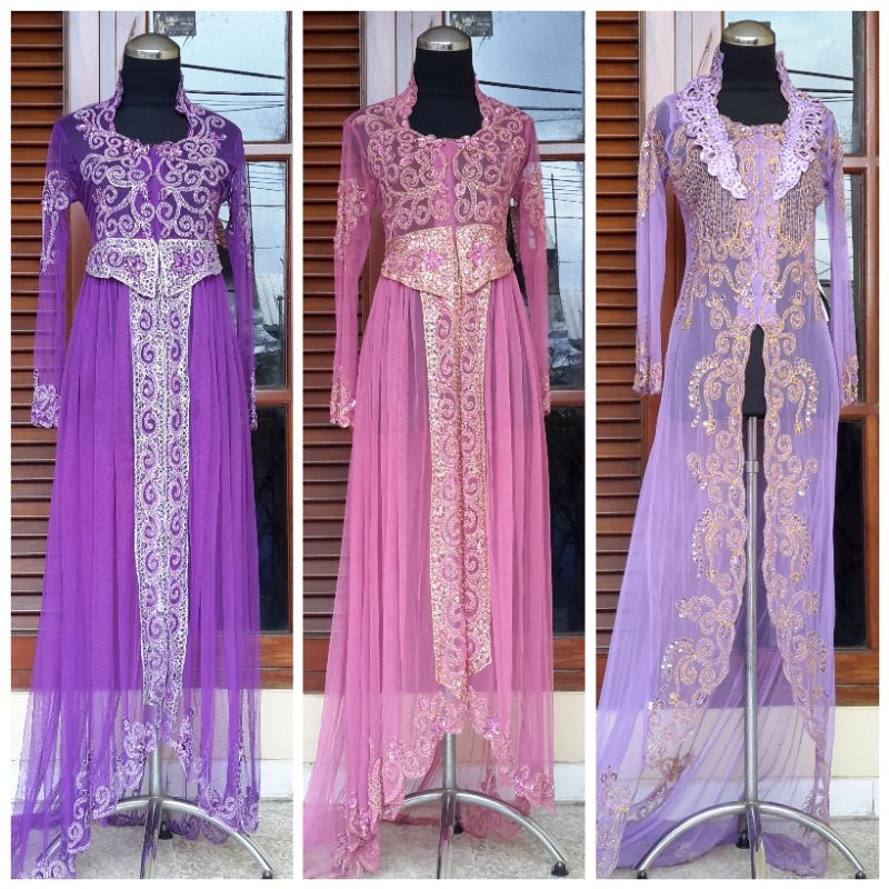 Kebaya pengantin ekor warna