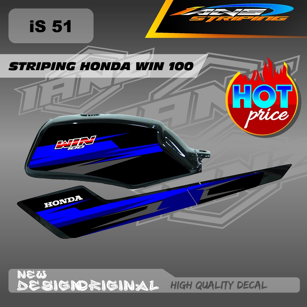 DECAL STRIPING TANGKI HONDA WIN 100 CUSTOM HOLOGRAM / NON HOLOGRAM IS51