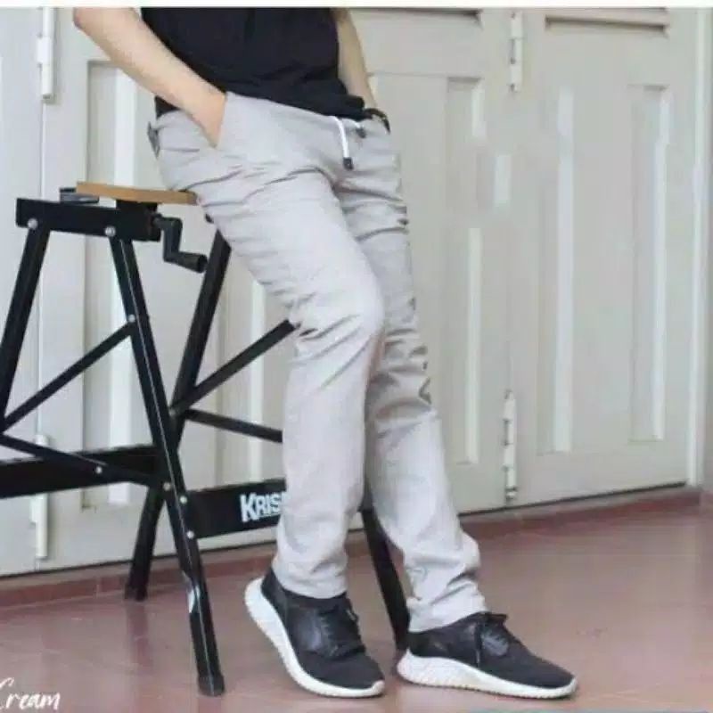 (BISA COD)CELANA PANJANG PRIA RIP PINGANG KARET DEWASA//CHINO PANTS//CASUAL