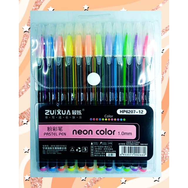 

PULPEN GEL 12 PCS / GEL PEN GLITTER PASTEL 12 PCS
