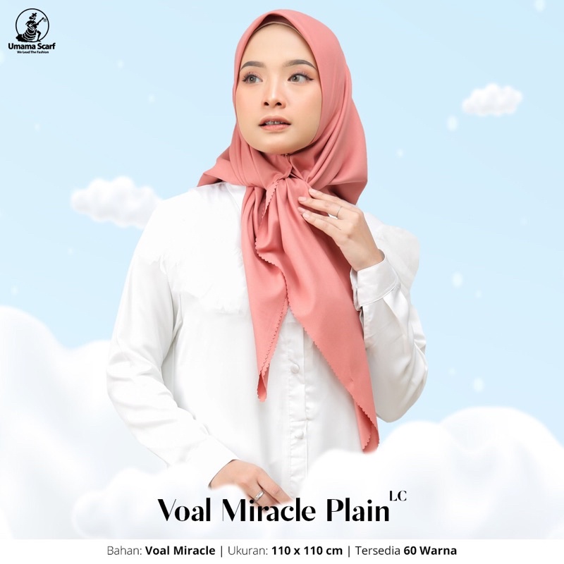 Agen Suppiler Hijab Umama Voal Miracle Plain Laser Cut Jilbab Segiempat Umama Polos Terlaris Termura