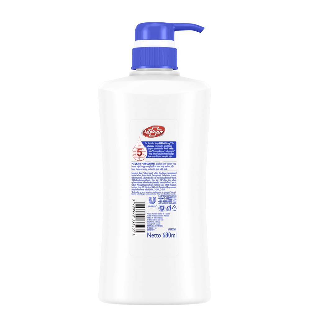 LIFEBUOY SHAMPO ANTI KETOMBE [ 680 ML ] SAMPO RAMBUT ANTI DANDRUFF DENGAN MILK NUTRI STRONG &amp; ACTIVE ZINC LIFEBOY SHAMPOO