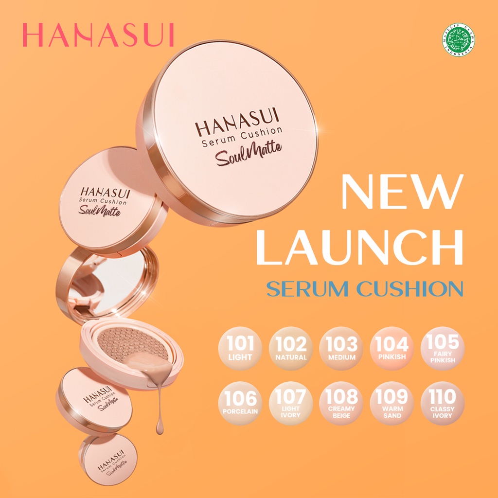 ✨LACIKOSME✨ HANASUI SERUM CUSHION SOULMATTE -BB CUSHION CREAM TOTAL COVER ORIGINAL