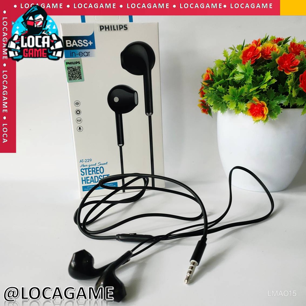 HEADSET | HANDSFREE | HF | PHILIPS BASS+ STEREO EARPHONE AT-229